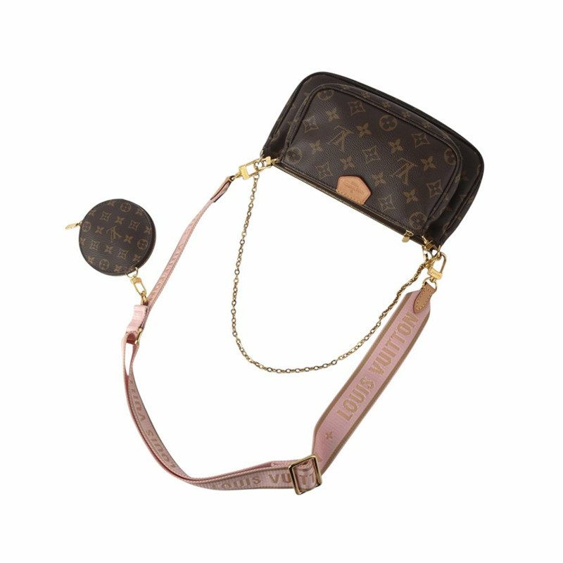 【包稅】LOUIS VUITTON M44840 Monogram Multi Pochette Accessories Crossbody Pink 35511-3-3