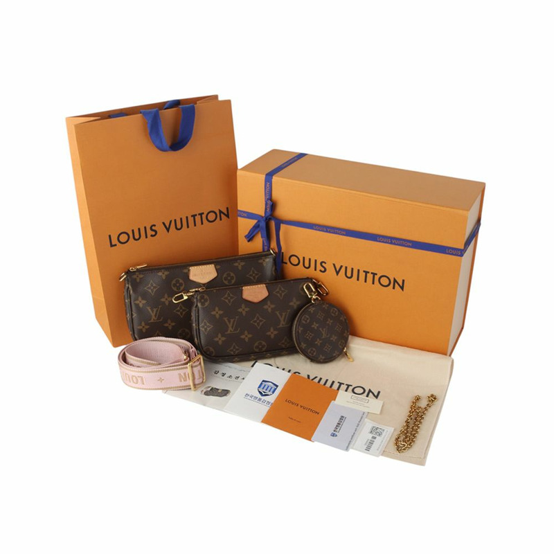 【包稅】LOUIS VUITTON M44840 Monogram Multi Pochette Accessories Crossbody Pink 35511-3-7