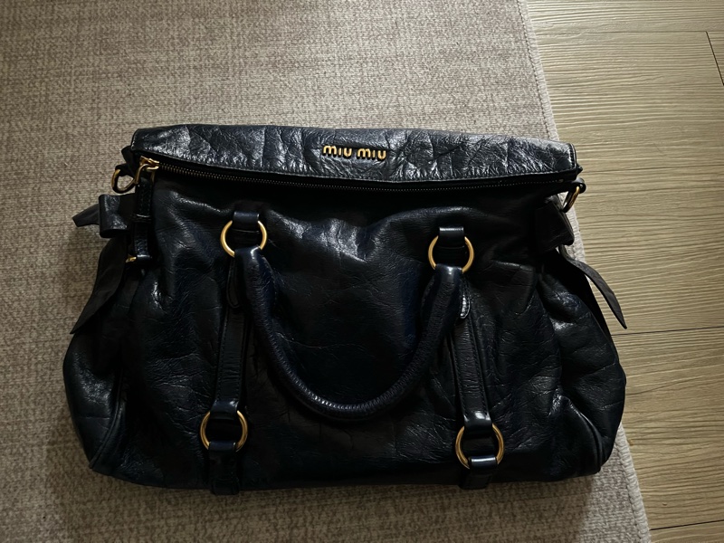 Miu Miu miumiu 蝴蝶結機車包 側背包 手提包-8