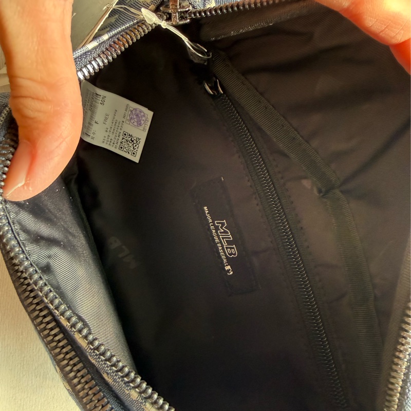 全新正韓MLB牛仔滿版logo刺繡二合一腰包胸口包-5