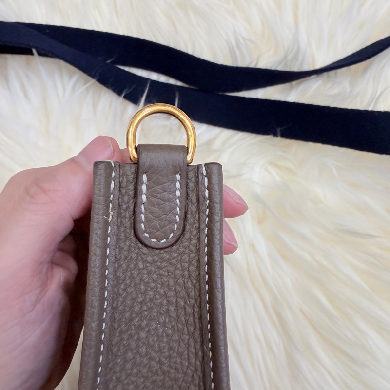 （Hermes愛馬仕）降價好物 誠心可談 金剛色 大象灰mini evelyne-13