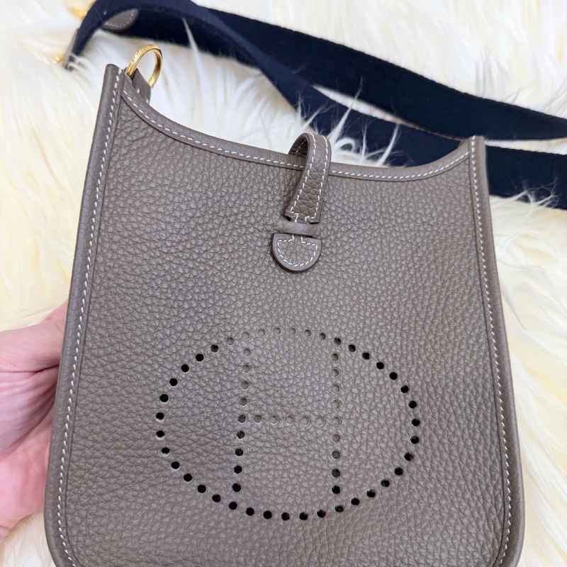 （Hermes愛馬仕）降價好物 誠心可談 金剛色 大象灰mini evelyne-32