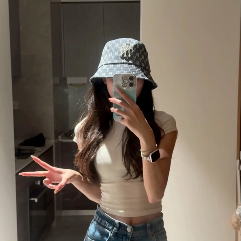 全新正韓MLB滿版牛仔logo漁夫帽-7