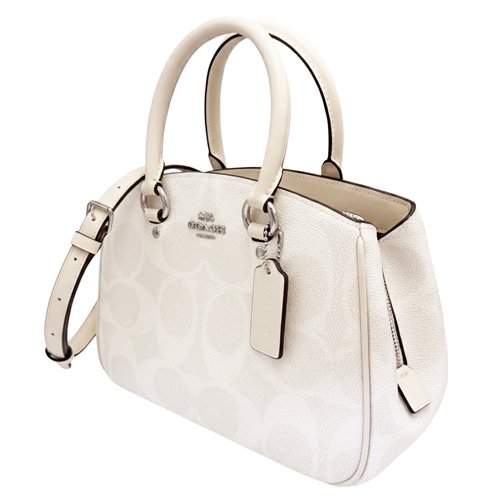 [全新] COACH 新款C LOGO手提斜背兩用黛妃包(白)-1