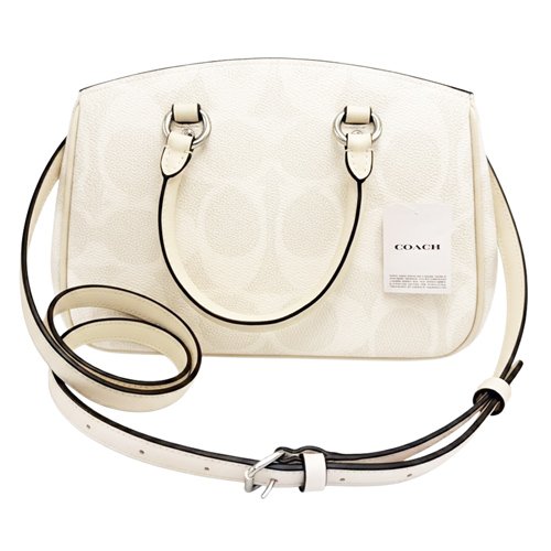 [全新] COACH 新款C LOGO手提斜背兩用黛妃包(白)-2
