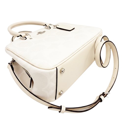 [全新] COACH 新款C LOGO手提斜背兩用黛妃包(白)-3