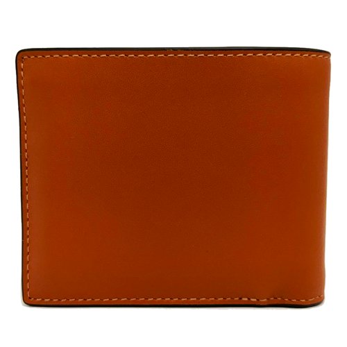 【全新】COACH 男款素面牛皮8卡附活動證件夾短夾(楓葉棕)-3