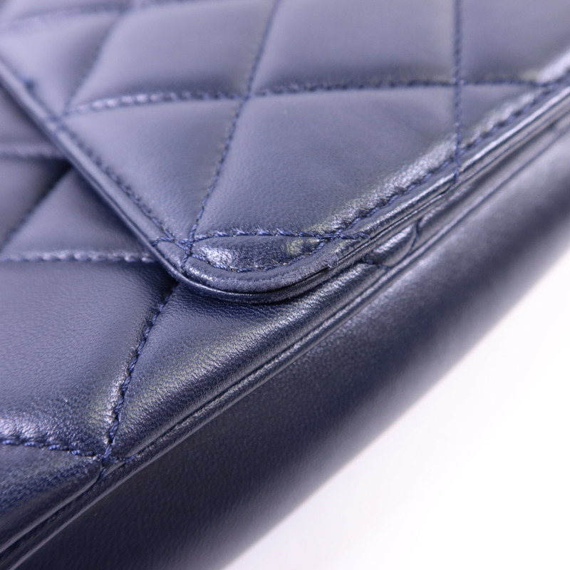 CHANEL 羊皮皮革Large Trendy CC銀扣鏈帶手挽肩背兩用袋-17