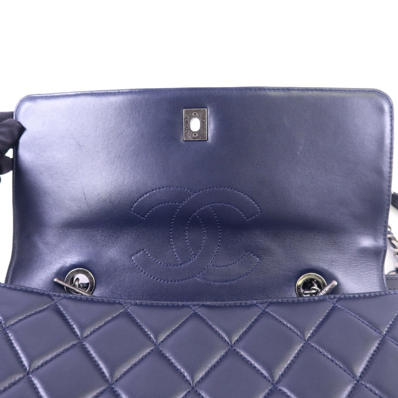 CHANEL 羊皮皮革Large Trendy CC銀扣鏈帶手挽肩背兩用袋-18