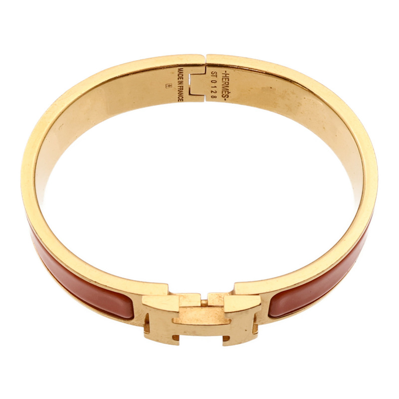 HERMES 金屬/琺瑯Clic H手鐲-4