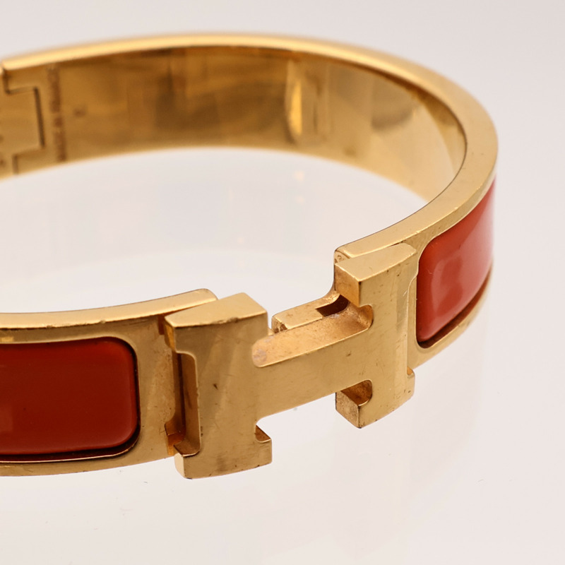 HERMES 金屬/琺瑯Clic H手鐲-7