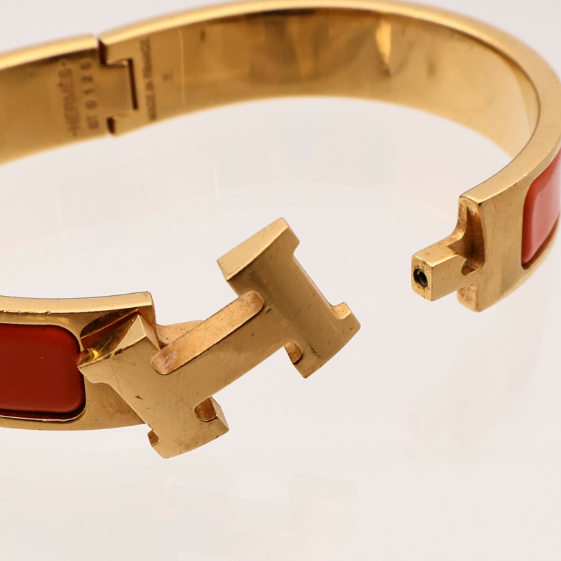 HERMES 金屬/琺瑯Clic H手鐲-8