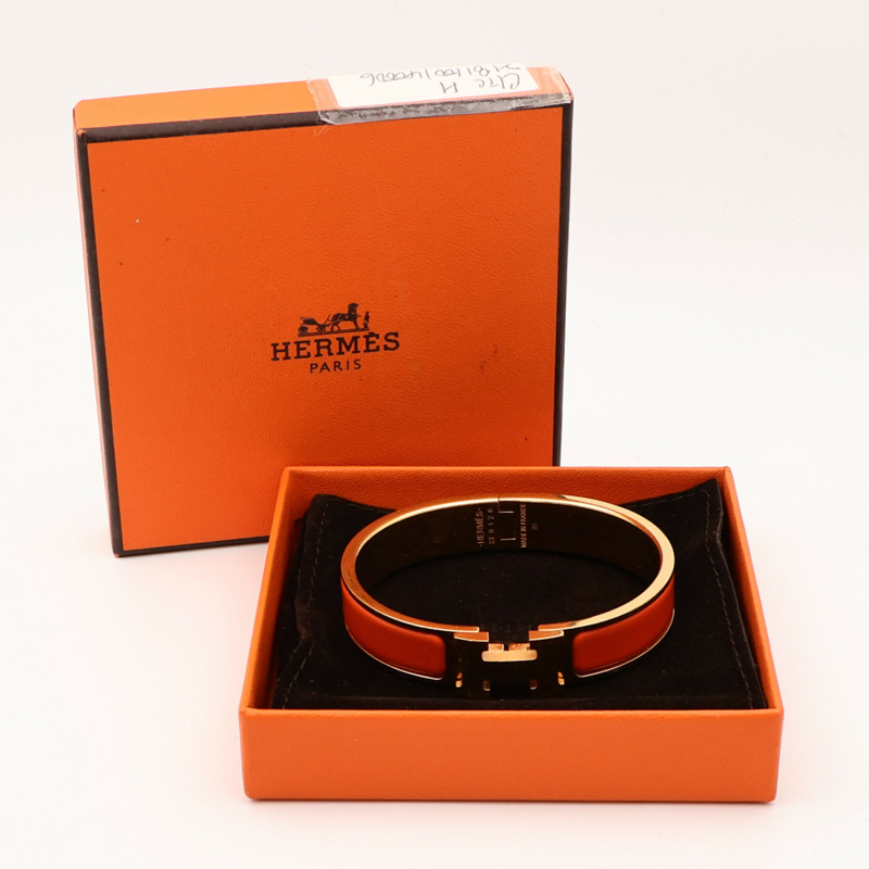 HERMES 金屬/琺瑯Clic H手鐲-12