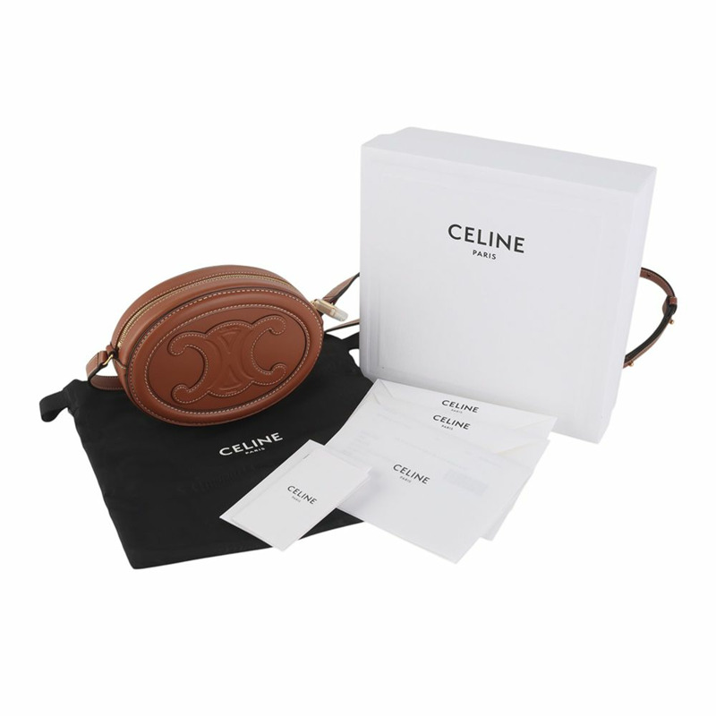 【包稅】CELINE Celine Triomphe Mini Oval 斜背包（官網發票）35557-3-7