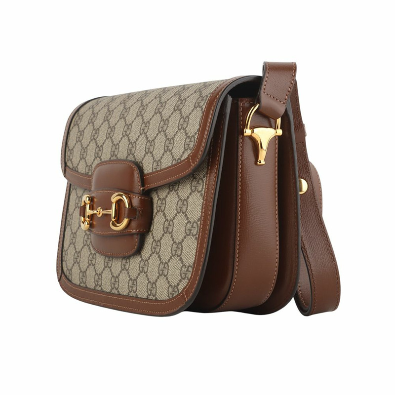 【包稅】GUCCI GG Supreme 馬銜扣 1955 肩包 35588-1