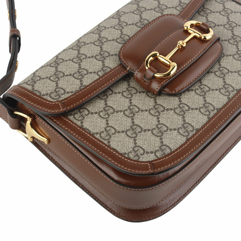 【包稅】GUCCI GG Supreme 馬銜扣 1955 肩包 35588-4