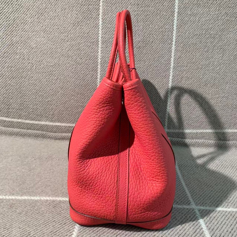 二手Hermes愛馬仕garden party30齋普爾粉tc皮n刻，有正常使用痕跡-3