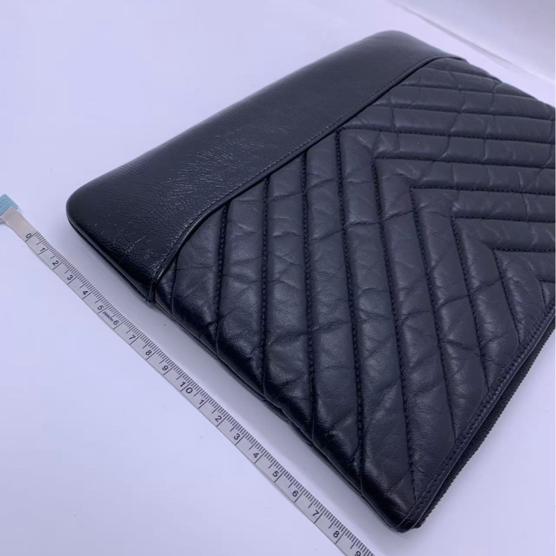 二手Chanel香奈兒手包黑色v紋，鐳射26開-9