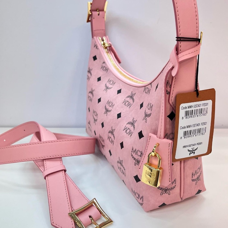 MCM Hobo pink bag-3
