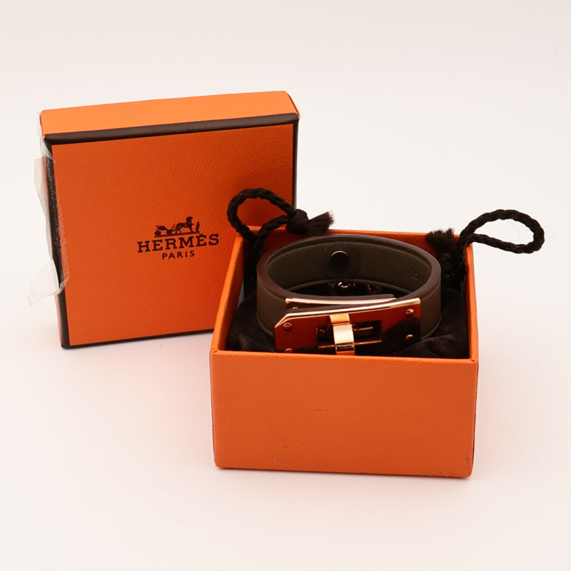 HERMES Swift皮革Kelly Golves Clip金扣掛飾-10