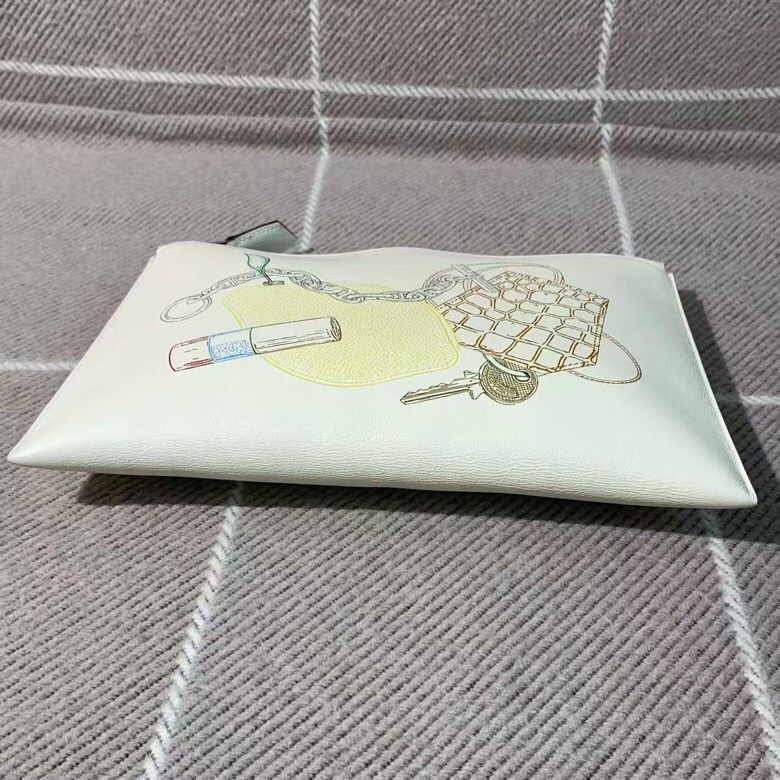 99新Hermes愛馬仕in and out系列Vide Ton Sac印花小牛皮手拿包 u刻-2