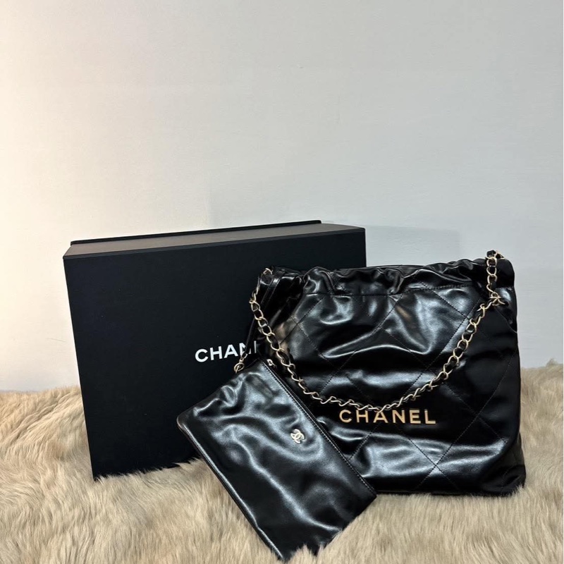 Chanel 22 small 黑金 全新 流浪包 垃圾包-6