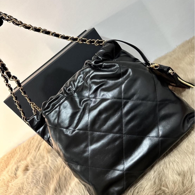 Chanel 22 small 黑金 全新 流浪包 垃圾包-7