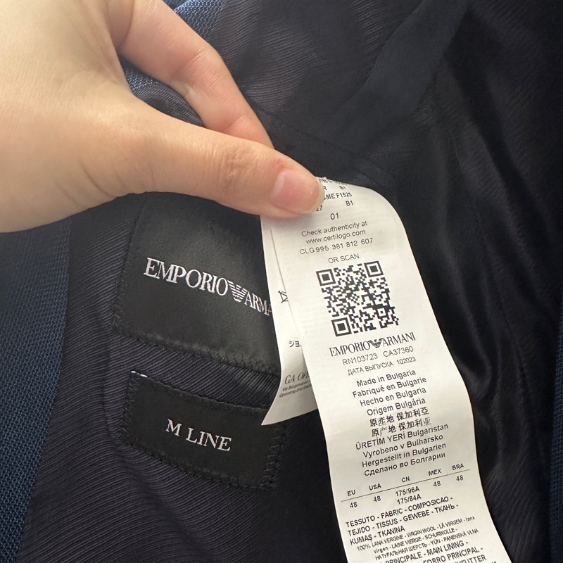 EMPORIO ARMANI 全新藍色西裝全套48號-11