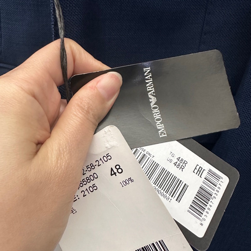 EMPORIO ARMANI 全新藍色西裝全套48號-12