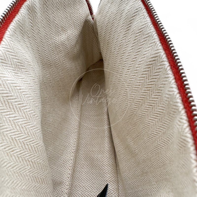 中古Hermès 愛馬仕Bolide Crazy H 刺繡帆布迷你收納包 橙色-10