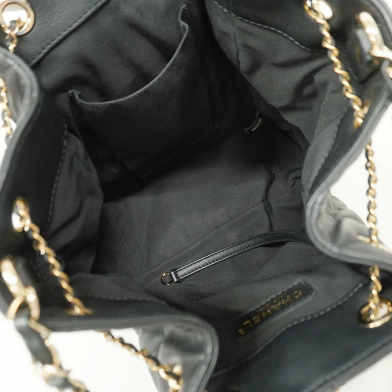 香奈兒 Matelasse 鏈條肩背包，魚子醬紋皮革，香檳黑，女士-3