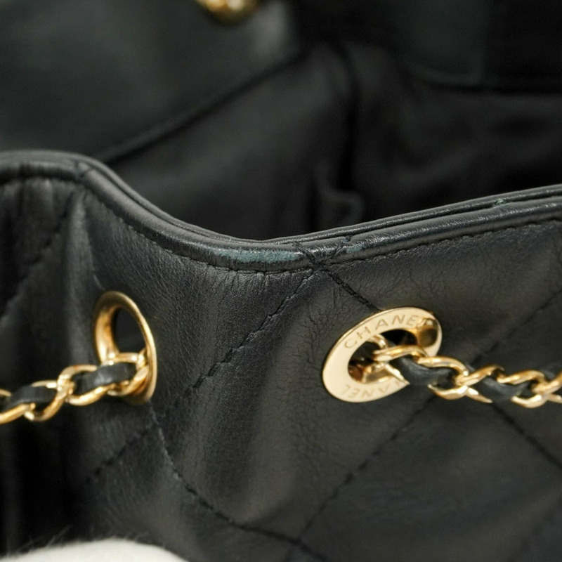 香奈兒 Matelasse 鏈條肩背包，魚子醬紋皮革，香檳黑，女士-6