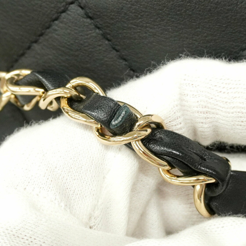 香奈兒 Matelasse 鏈條肩背包，魚子醬紋皮革，香檳黑，女士-9