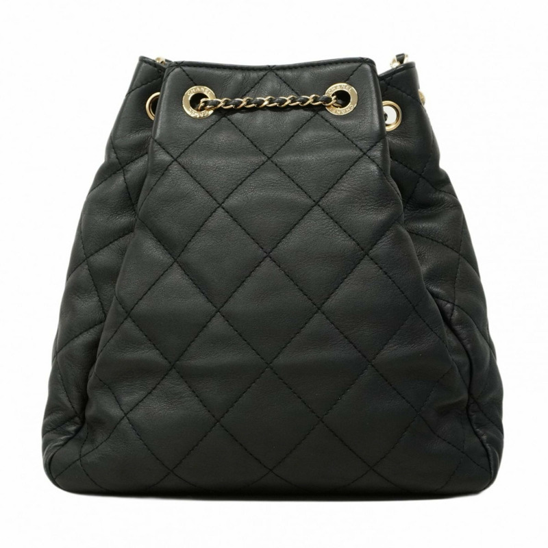 香奈兒 Matelasse 鏈條肩背包，魚子醬紋皮革，香檳黑，女士-11