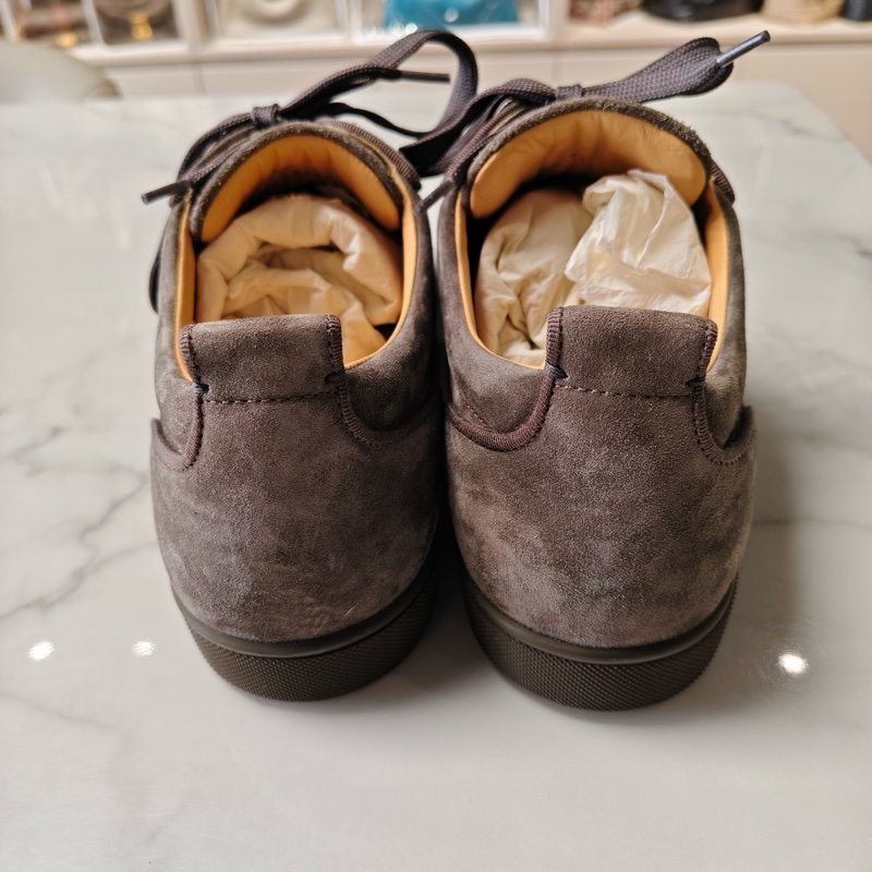 CL 皮革 系帶圓頭休閒 低幫 時尚板鞋 男款 灰色-3