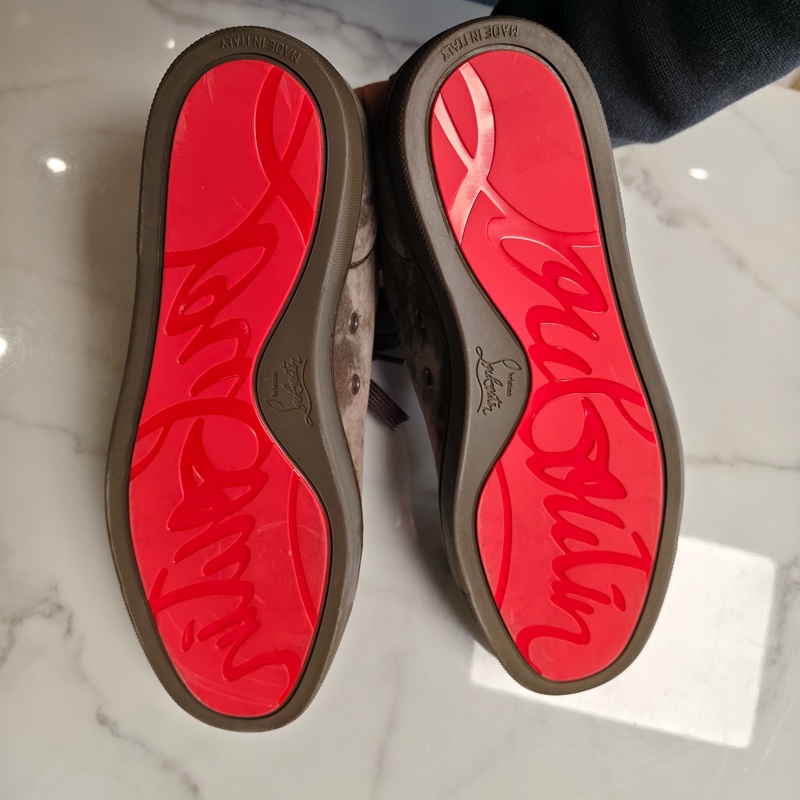 CL 皮革 系帶圓頭休閒 低幫 時尚板鞋 男款 灰色-4