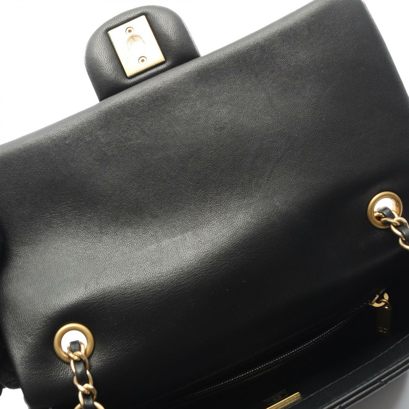 香奈兒 (CHANEL) 絎縫鏈條斜背包 AS3457 羊皮黑色 二手 金色五金-5