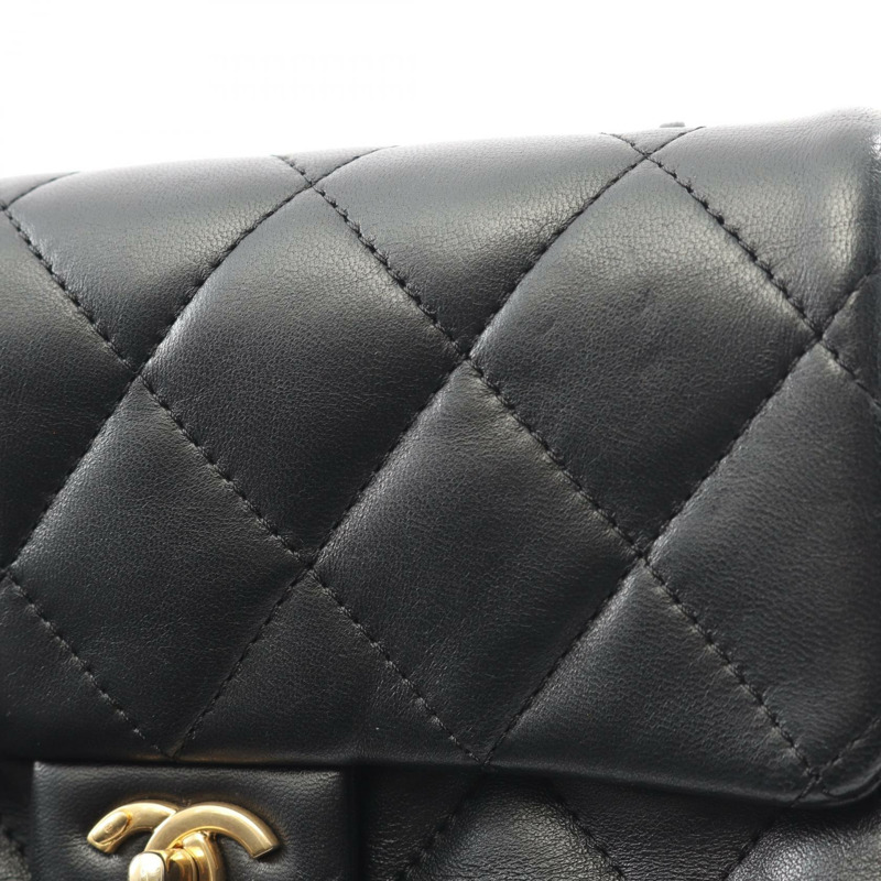 香奈兒 (CHANEL) 絎縫鏈條斜背包 AS3457 羊皮黑色 二手 金色五金-8