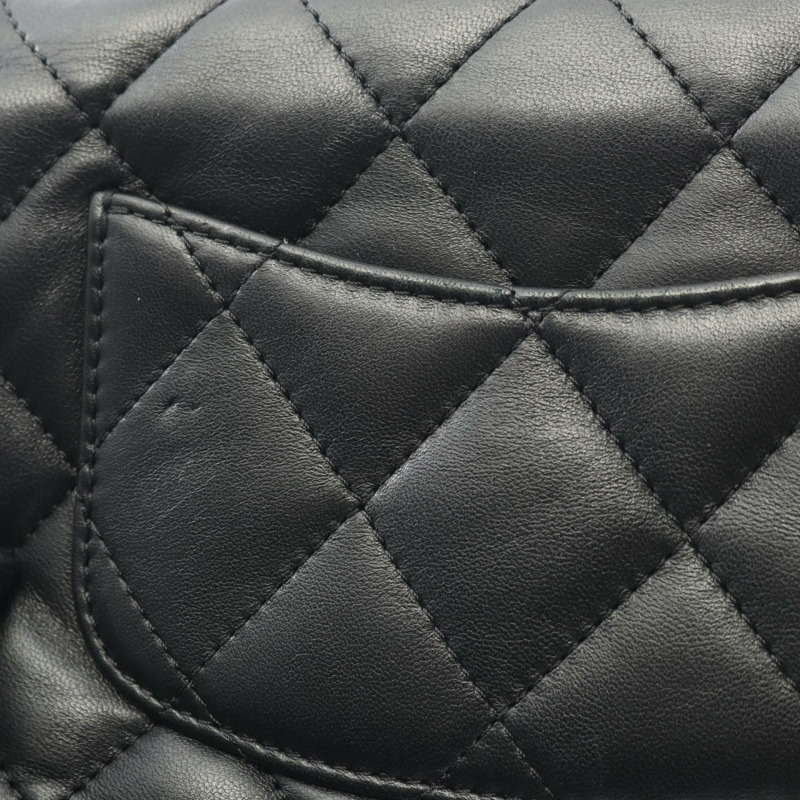 香奈兒 (CHANEL) 絎縫鏈條斜背包 AS3457 羊皮黑色 二手 金色五金-9