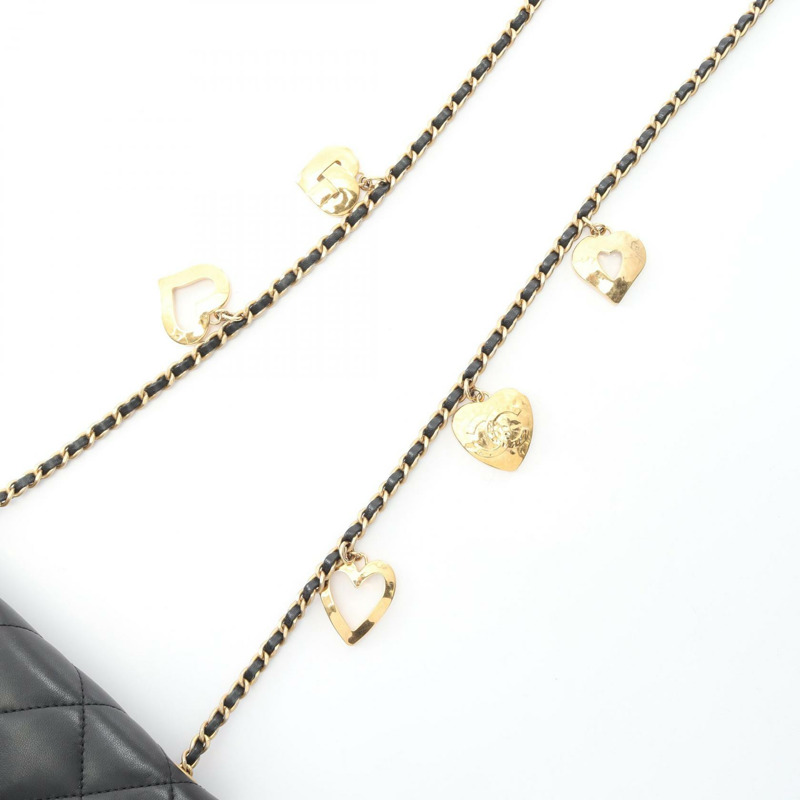 香奈兒 (CHANEL) 絎縫鏈條斜背包 AS3457 羊皮黑色 二手 金色五金-11