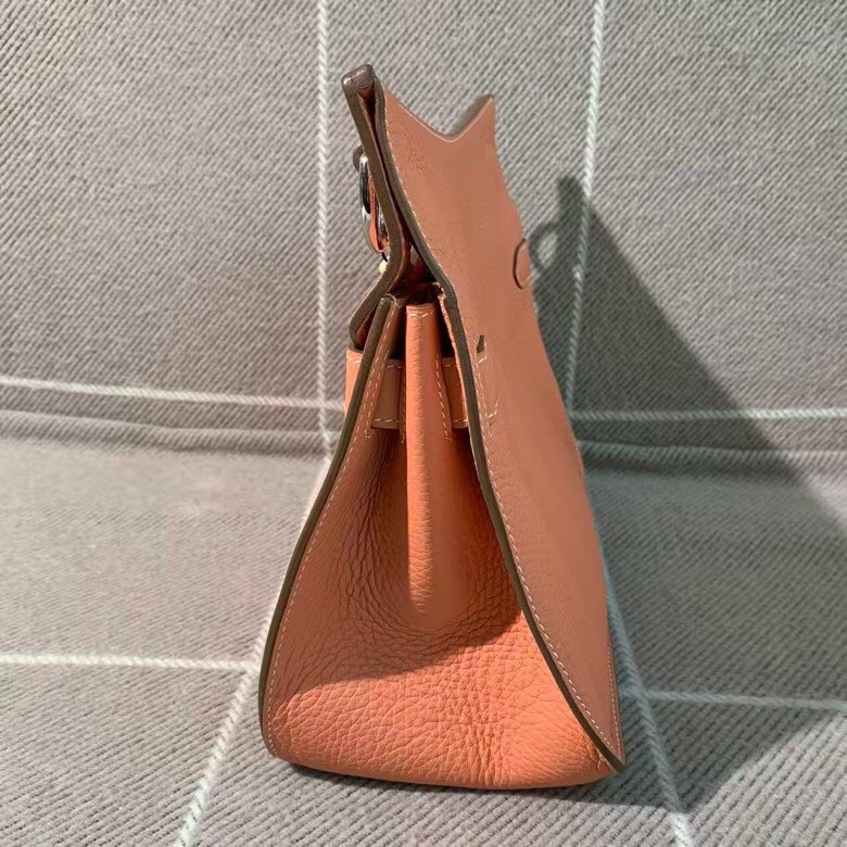 Hermes愛馬仕吉普賽28龍蝦粉銀扣tc皮Q刻-3