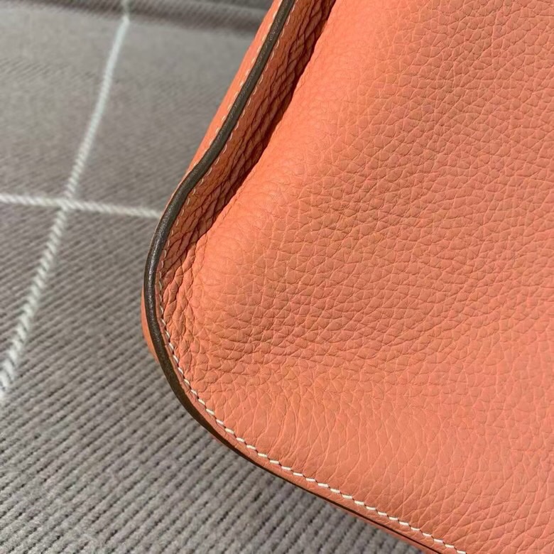 Hermes愛馬仕吉普賽28龍蝦粉銀扣tc皮Q刻-8