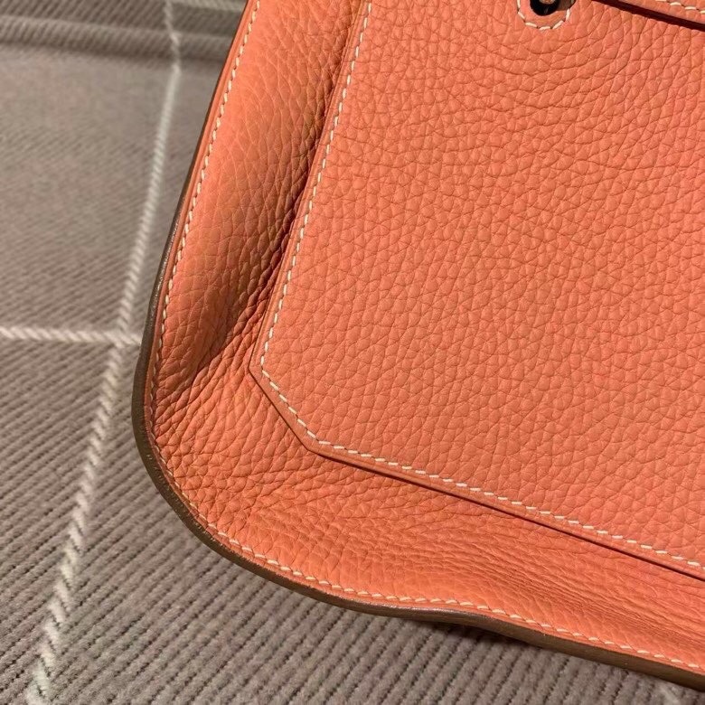 Hermes愛馬仕吉普賽28龍蝦粉銀扣tc皮Q刻-9