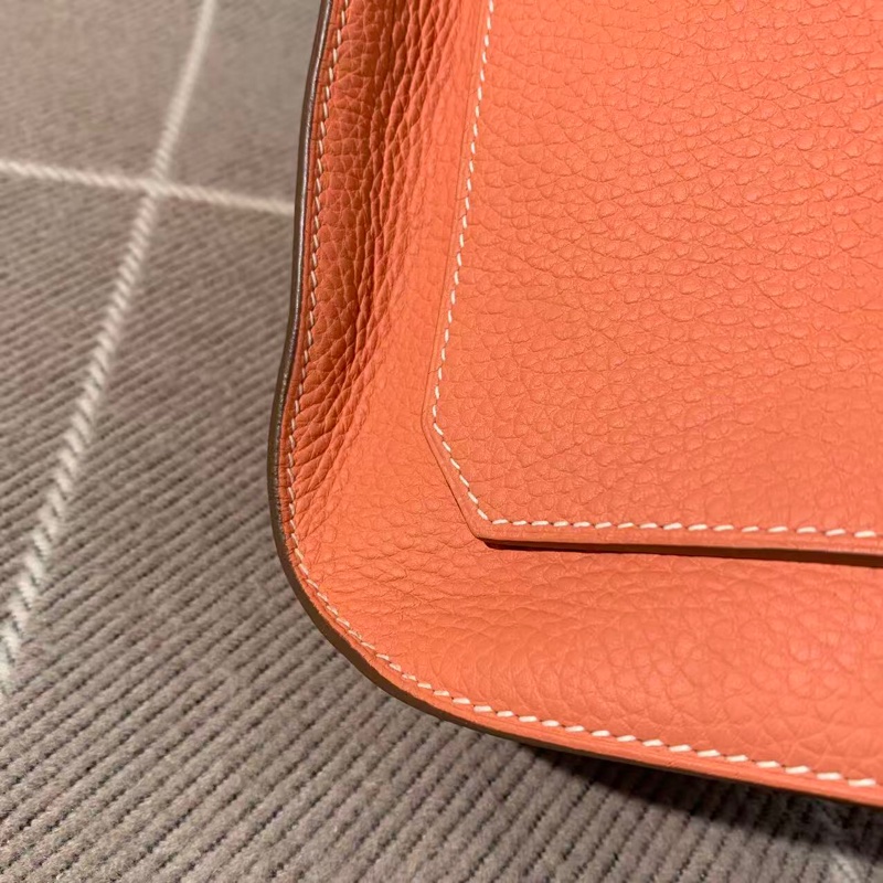 Hermes愛馬仕吉普賽28龍蝦粉銀扣tc皮Q刻-11