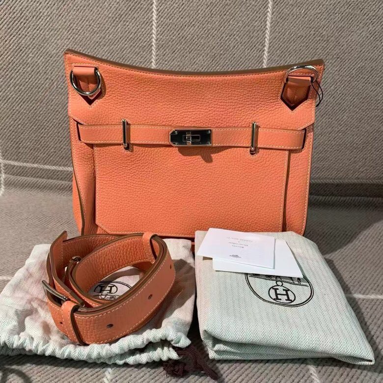 Hermes愛馬仕吉普賽28龍蝦粉銀扣tc皮Q刻-17