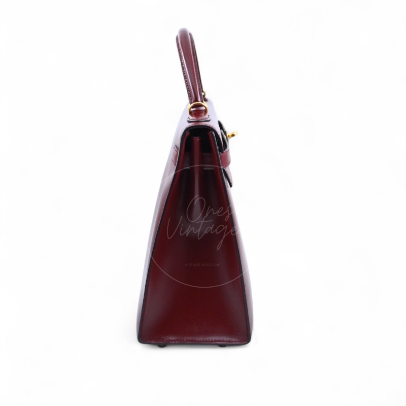 中古 Hermès 愛馬仕Rouge H 紅色 Kelly 32 凱莉包 Box 皮革-4