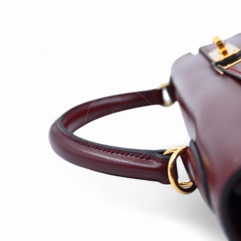 中古 Hermès 愛馬仕Rouge H 紅色 Kelly 32 凱莉包 Box 皮革-5