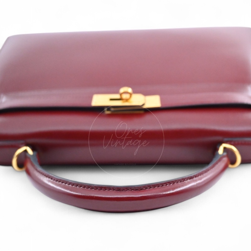 中古 Hermès 愛馬仕Rouge H 紅色 Kelly 32 凱莉包 Box 皮革-6