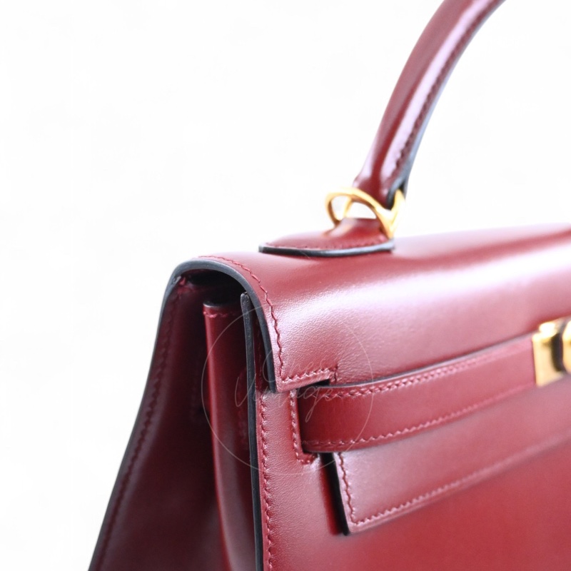 中古 Hermès 愛馬仕Rouge H 紅色 Kelly 32 凱莉包 Box 皮革-8