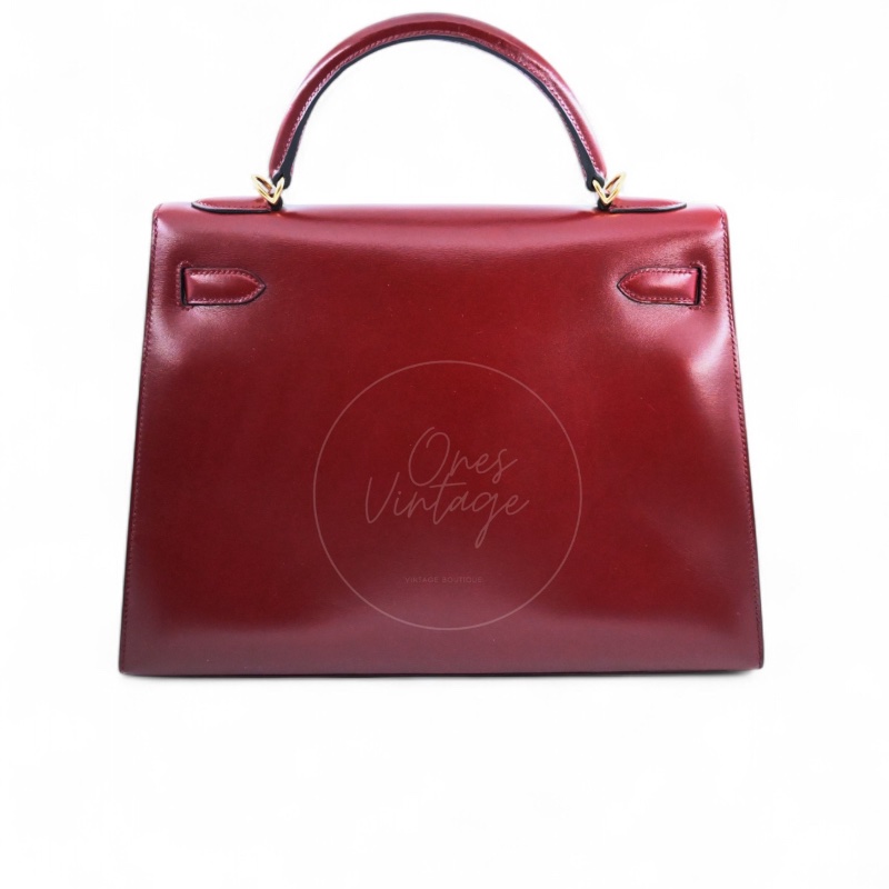 中古 Hermès 愛馬仕Rouge H 紅色 Kelly 32 凱莉包 Box 皮革-10